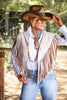 Horseshoe Cream & Tan Two Tone Fringe Shrug