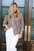 See You Tonight Brown Leopard Long Sleeve Blouse