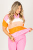 Kelso Pink & Orange Short Sleeve Sweater Top