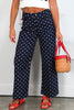 Mollie Navy Cropped Wide Leg Pant