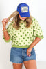 Let's Get Going Sage Polka Dot Short Sleeve Top