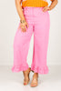 Eloise Pink Ruffle Leg Pant