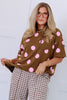 Playful Golden Kiwi Short Sleeve Polka Dot Top