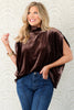 Pippa Brown Velvet Short Sleeve Top