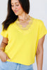 Christine Chartreuse Short Sleeve Top