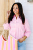 Foxcroft Jodie Coral Reef Striped Long Sleeve Blouse