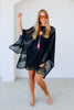 Caroline Black Mesh Poncho