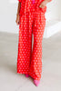 See You Soon Polka Dot Red Wide Leg Pant