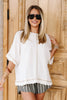 Fatima Oatmeal Short Sleeve Top