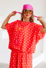 See You Soon Polka Dot Red Short Sleeve Blouse