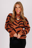 More Meaning Camel Zebra Long Sleeve Sweater
