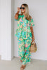 Feels Like Paradise Green Flash Printed Wide Leg Pant