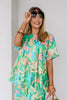Feels Like Paradise Green Flash Printed Short Sleeve Blouse