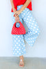 Scene Setter Classic Polka Dot Denim Blue Wide Leg Pant