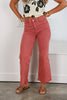 Little Moments Cabernet Cropped Wide Leg Jean