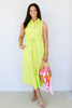 Kelsey Chartreuse Sleeveless Midi Dress