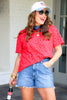 TWT®  Mollie Red Leopard Short Sleeve Tee