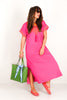 DOORBUSTER Madison Hot Pink Short Sleeve Midi Dress