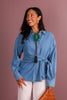 Wilma Denim Wrap Long Sleeve Top