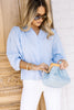 Ava Blue Long Sleeve Blouse