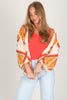 Isabella Sunburst Mosaic Orange Cardigan