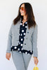 Tribal Button Front Black Gingham Long Sleeve Jacket