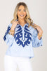 Thalia Blue Long Sleeve Top
