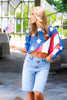 American Printed Knit 3/4 Sleeve Sweater