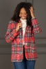 Home for the Holiday Red Multicolor Plaid Long Sleeve Blazer