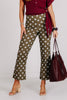 Cafe Today Mocha Polka Dot Stretch Flare Crop Pant