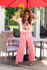 Taylor Tomato Striped Cropped Wide Leg Pant