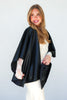 Estelle Faux Leather Black Kimono