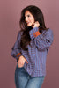 So To Speak Blue Long Sleeve Top