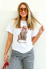 Leopard Bow White Short Sleeve Tee