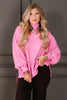 Girls Night Out Pink Balloon Sleeve Top