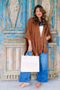Emily Ruffle Hem Brown Short Sleeves Kimono