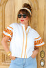 Swept Up Ivory Short Sleeve Blouse