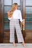 Check Mate Mocha Printed Wide Leg Pant