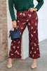 Mallard Printed Burgundy Wide Leg Jean