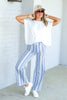 Just Black Welt Pocket Multi Stripe Wide Leg