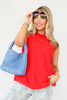 Tell You Everything Red Sleeveless Top