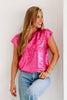 Cool Intentions Hot Pink Sequin Sleeveless Top