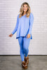 Falling Into Place Cornflower Loungewear Set