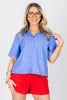 Bennie Blue Striped Short Sleeve Top