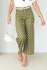 Elsie Ochre Olive Polka Dot Wide Leg Pant