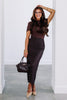 Z SUPPLY Eda Dark Chocolate Polka Dot Mesh Midi Skirt