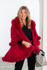 Lauren Faux Fur Fuchsia Poncho