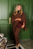 Shania Black & Camel Turtle Neck Poncho