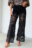Lesley Black High Rise Lace Wide Leg Jean
