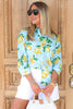 Foxcroft Hampton Lemon Blue Multi Blouse